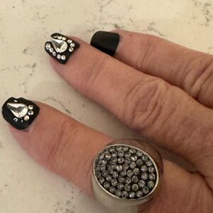 Stainless steel ring with Dominique stones